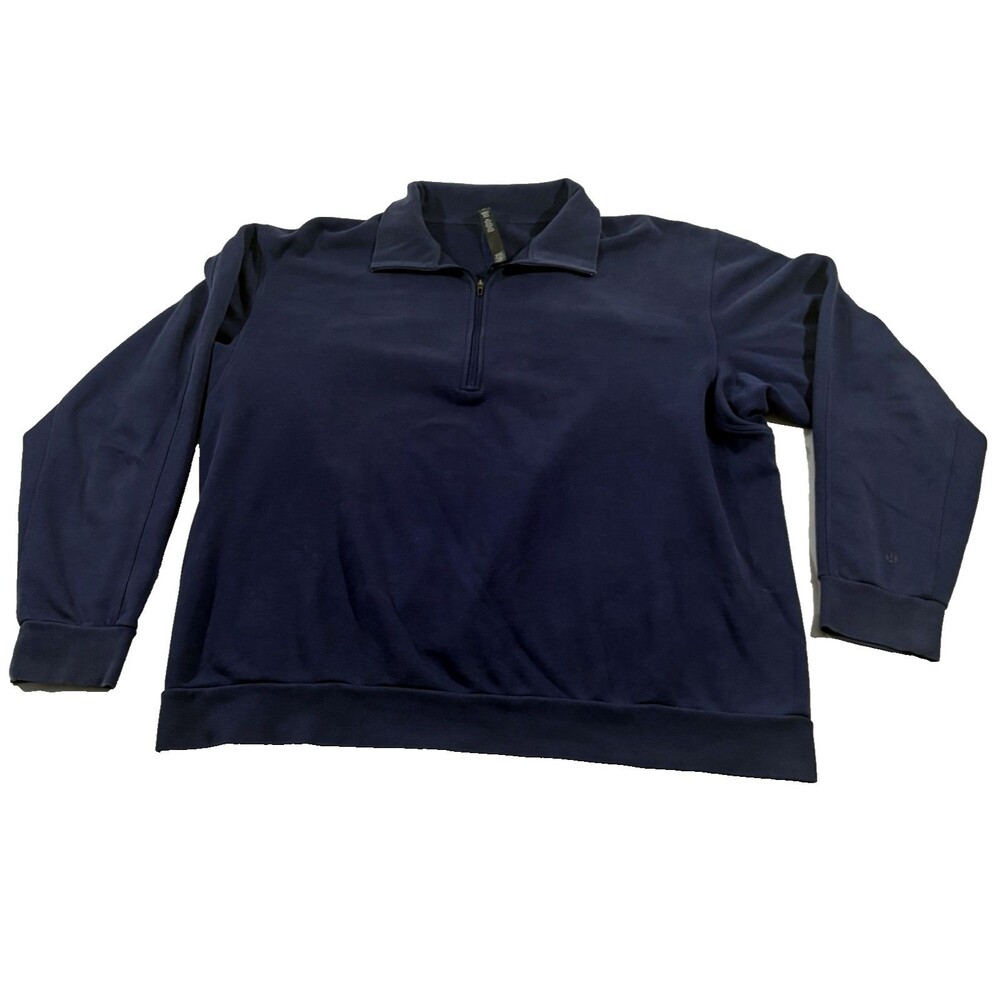 Lululemon Activewear Performance Half Zip Sweatshirt Cotton Mens LM3EKCS Sz L